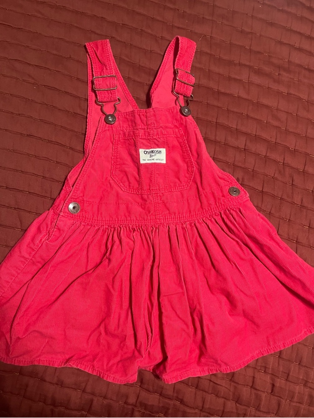 OshKosh B'gosh Bright red Corduroy overall Dress